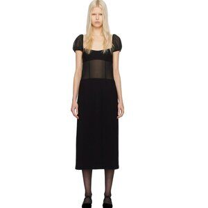 Sandy Liang Black Venus Maxi Dress